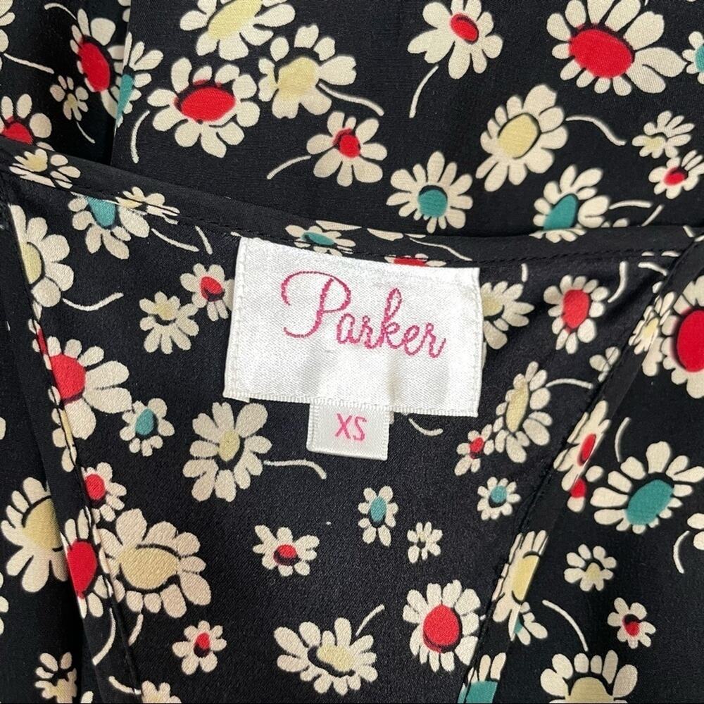 PARKER Silk Dress Womens Size XS Floral Summer Boho Country Chic Cottage Fairy - Picture 6 of 7
